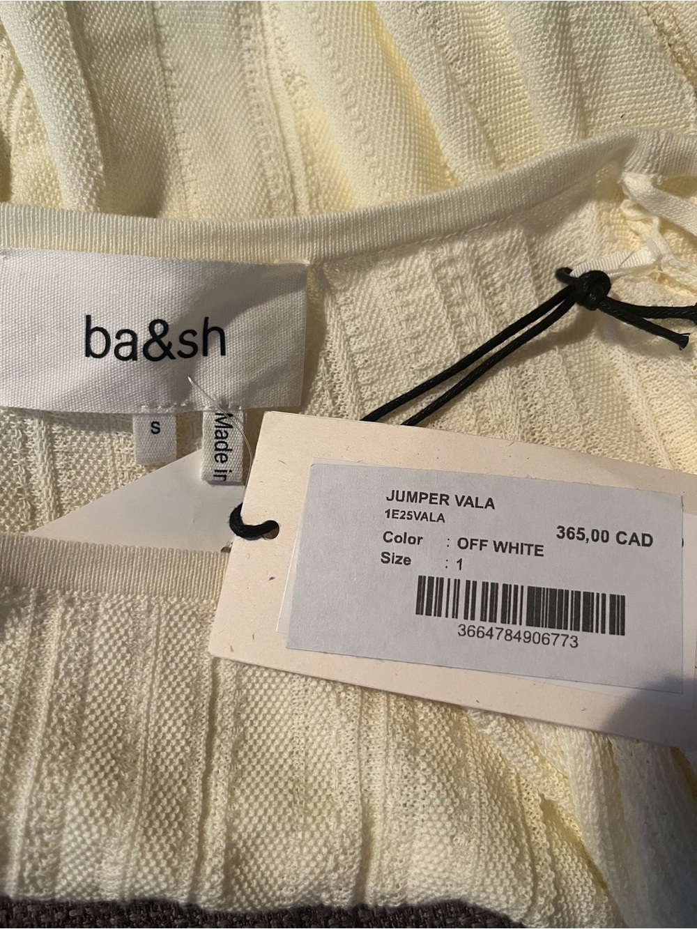 ba&sh Vala Cream Off-Shoulder Knit Top with Tassel Ties - Picture 11 of 16